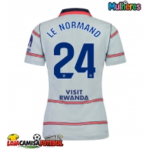 Camisa de Futebol Atletico Madrid Robin Le Normand #24 Equipamento Alternativo Mulheres 2026-27 Manga Curta